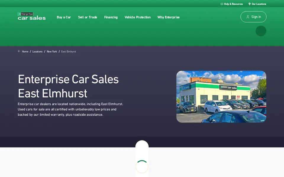 Enterprise Car Sales East Elmhurst website