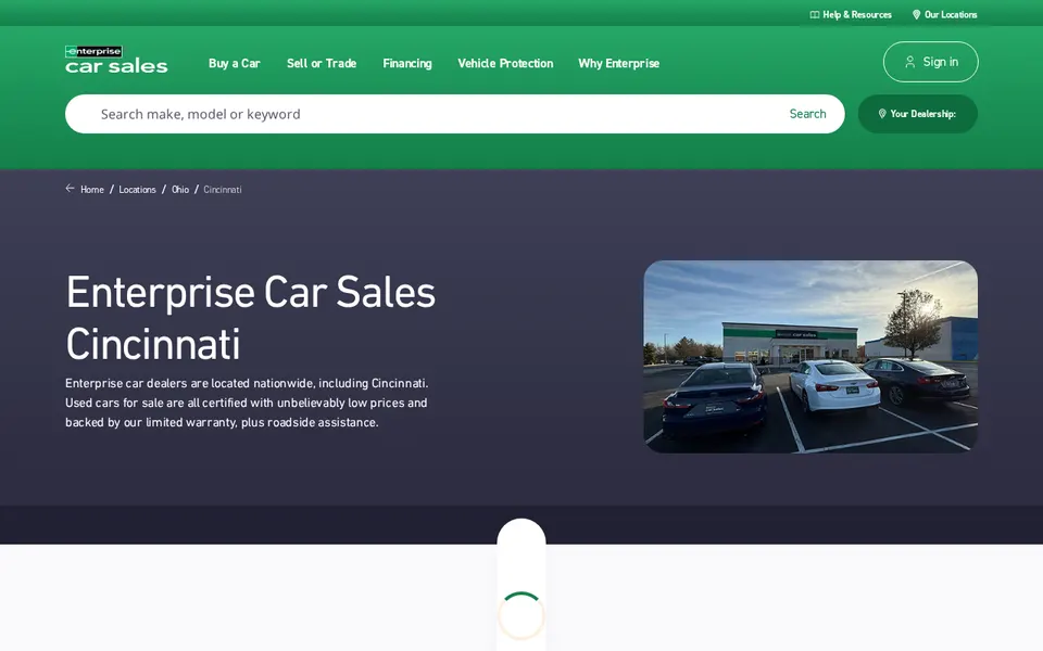 Enterprise Car Sales Cincinnati website