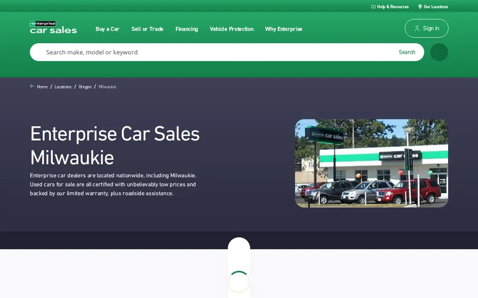 Enterprise Car Sales Milwaukie website