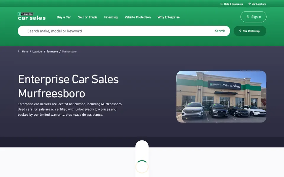 Enterprise Car Sales Murfreesboro website