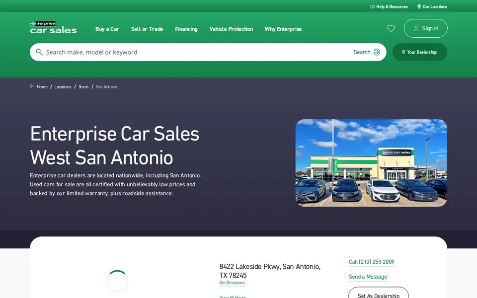 Enterprise Car Sales West San Antonio website