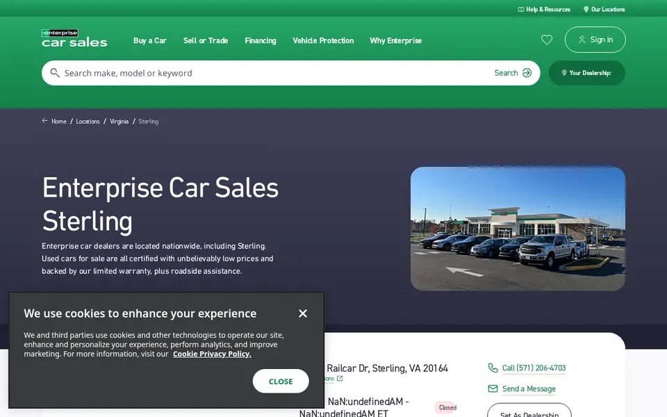 Enterprise Car Sales Sterling website