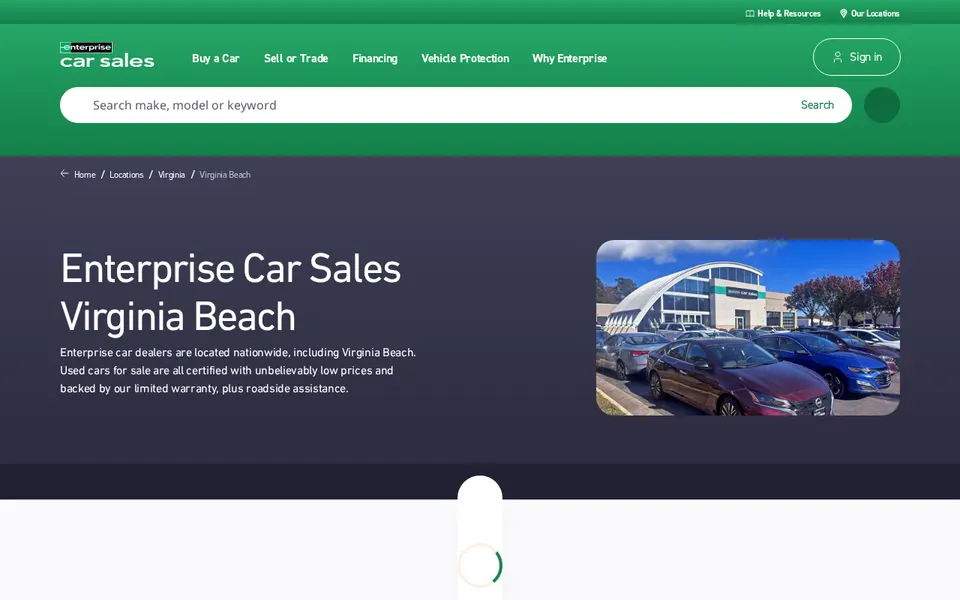 Enterprise Car Sales Virginia Beach website