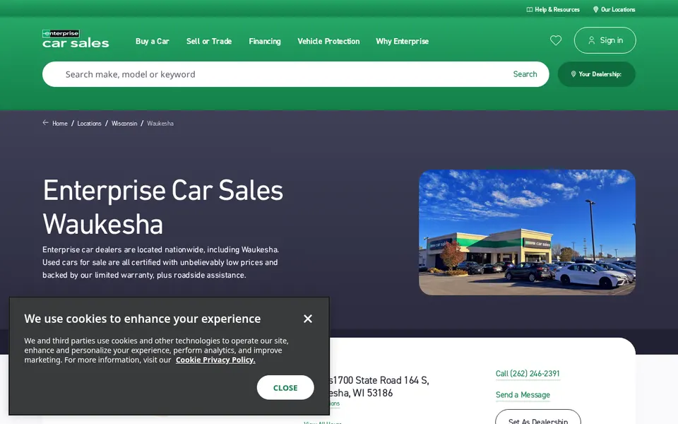 Enterprise Car Sales Waukesha website
