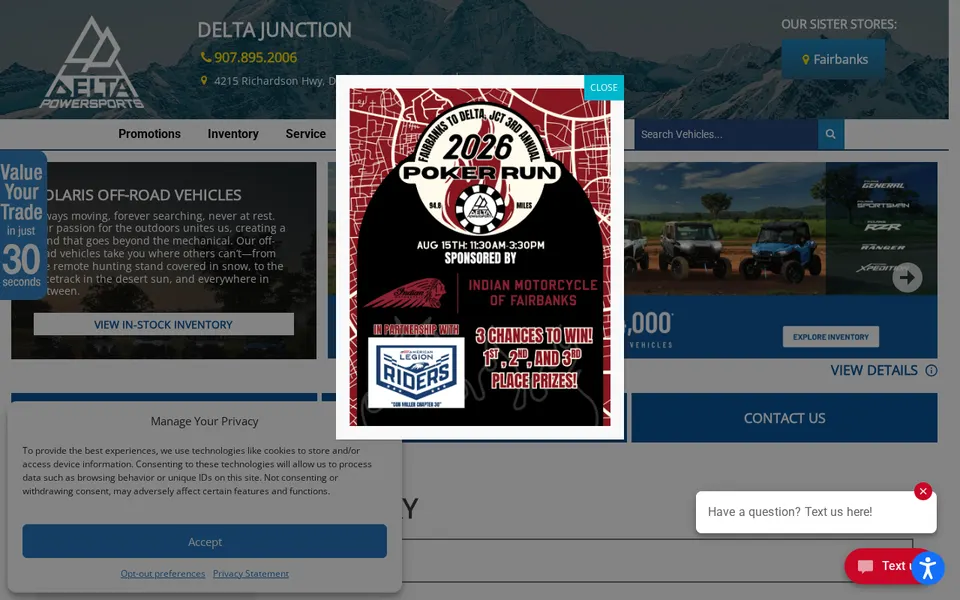 Delta Powersports website