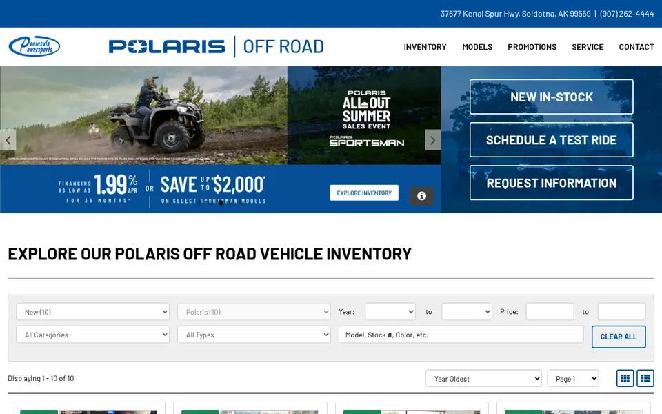 Peninsula Powersports website
