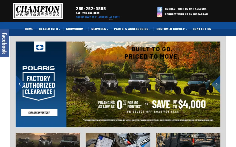 Champion Powersports website