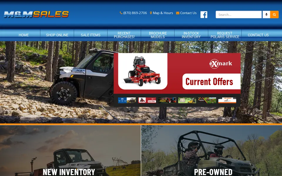 M & M Sales website