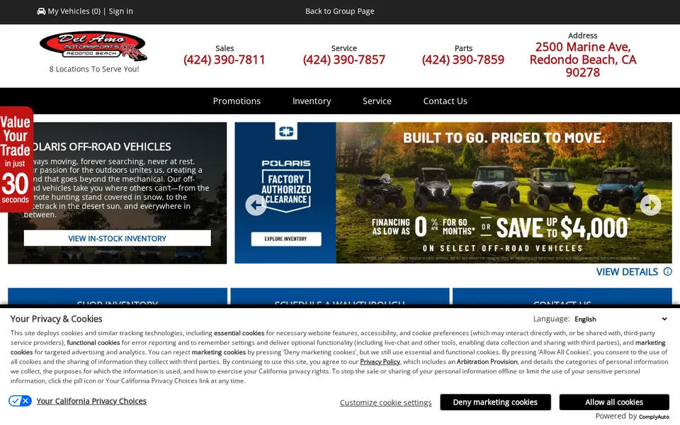 Del Amo Motorsports Redondo Beach website