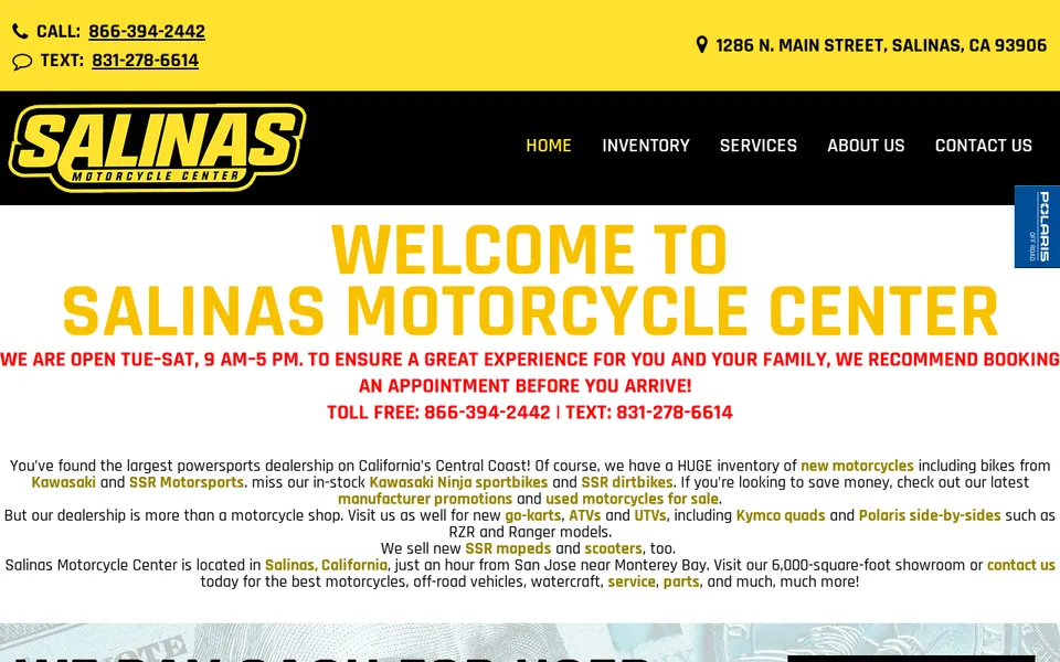 Salinas Motorcycle Center website