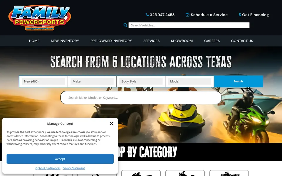 Family PowerSports San Angelo website