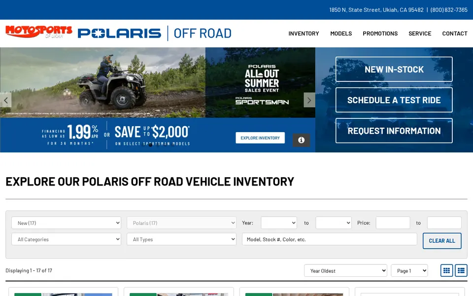 Motosports Of Ukiah website