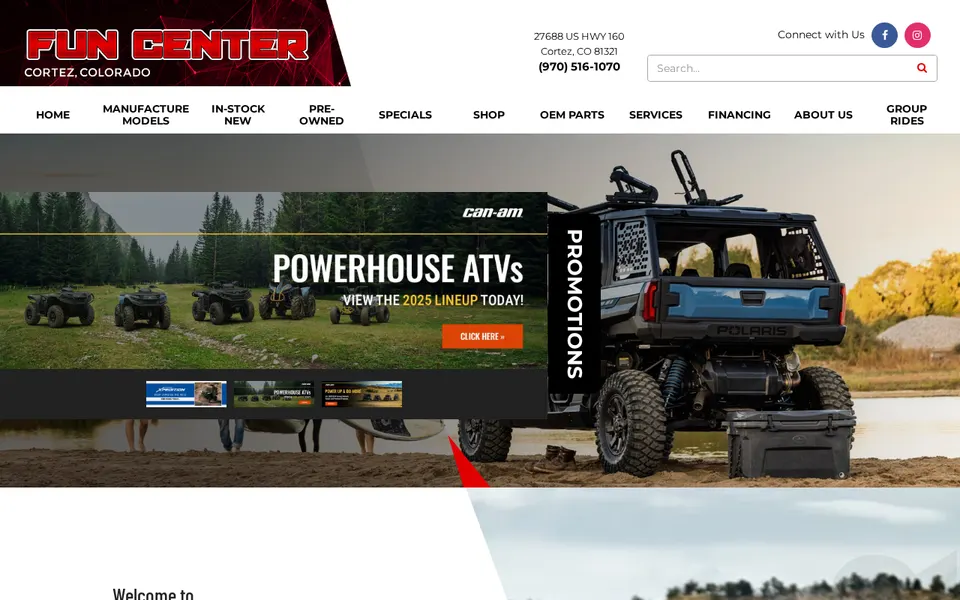 Fun Center website