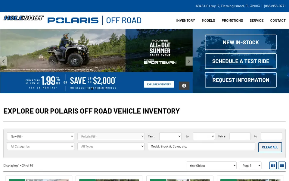 Holeshot Powersports website