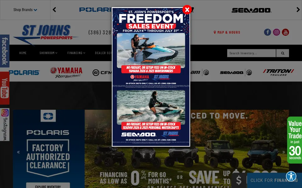 St Johns Powersports website