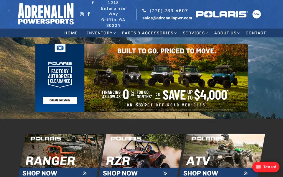Adrenalin Powersports website