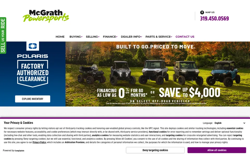 Mcgrath Powersports website