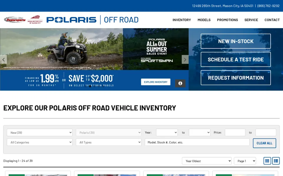 Mason City Powersports website