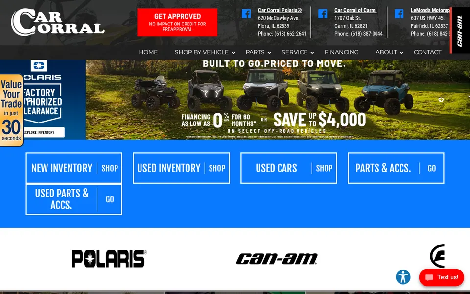 Car Corral website