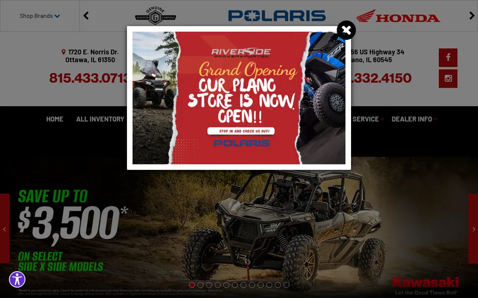 Riverside Powersports website