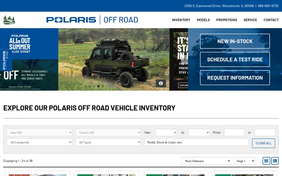 Woodstock Powersports website