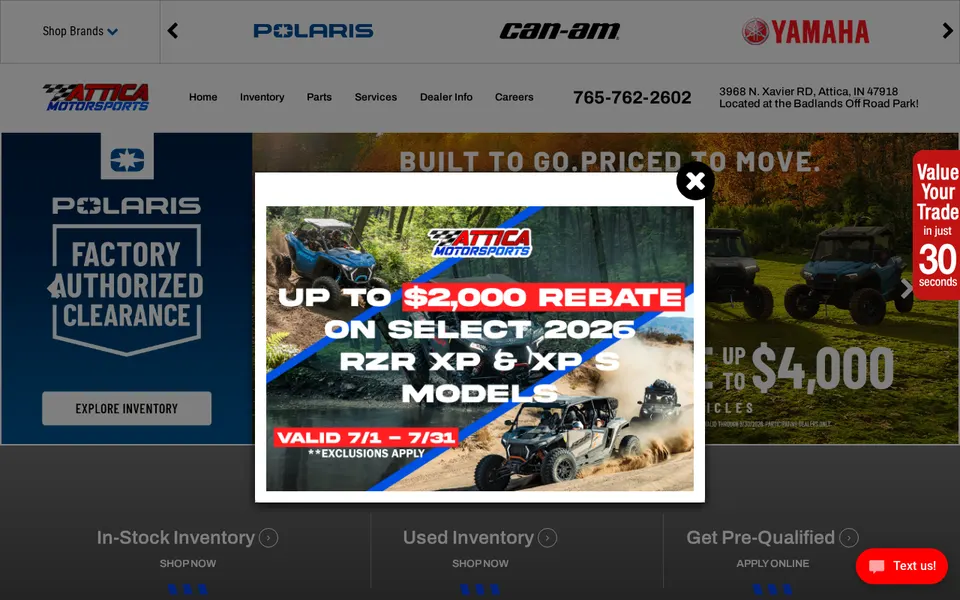 Attica Motorsports website