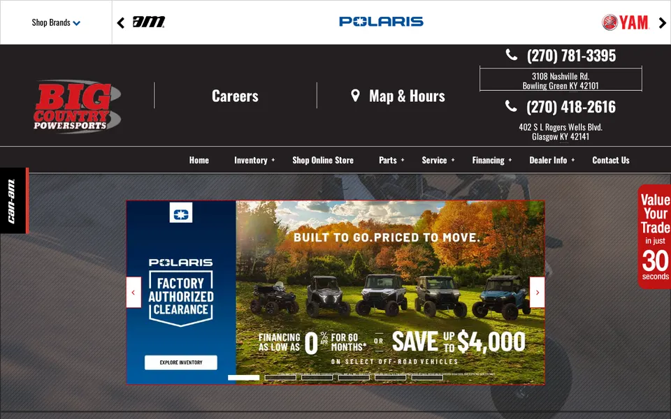 Big Country Outdoor Powersports website