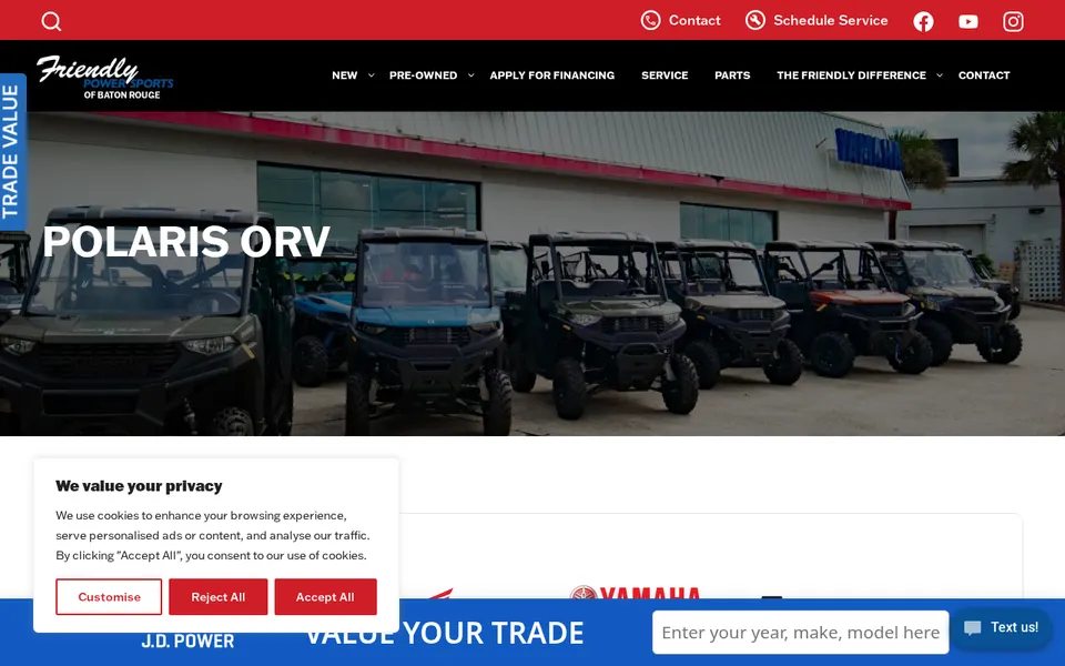Friendly Powersports website