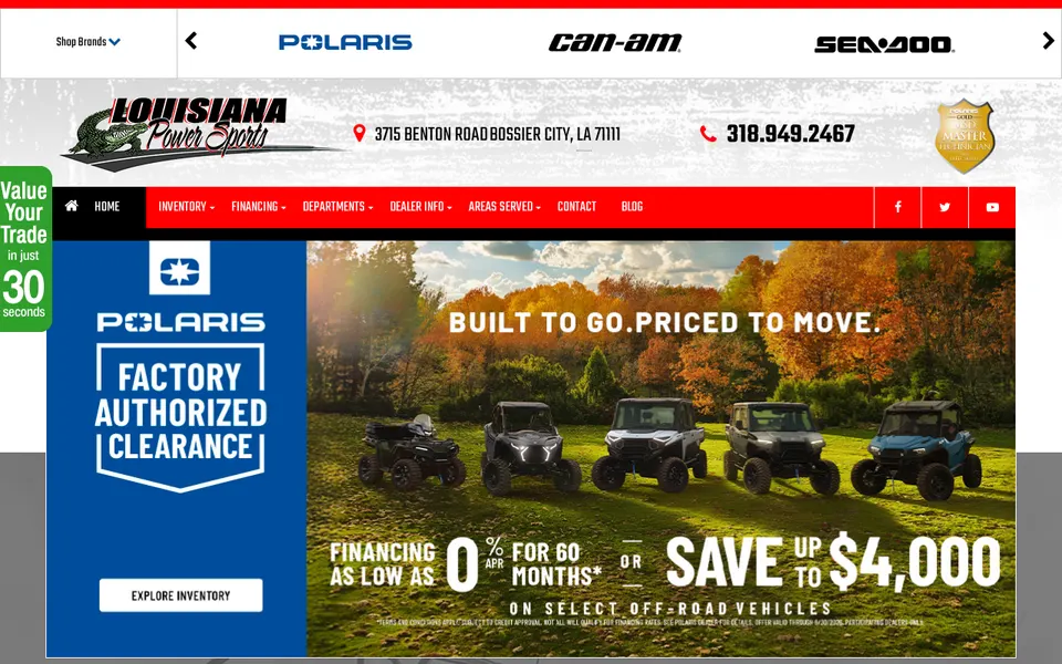 Louisiana Power Sports website