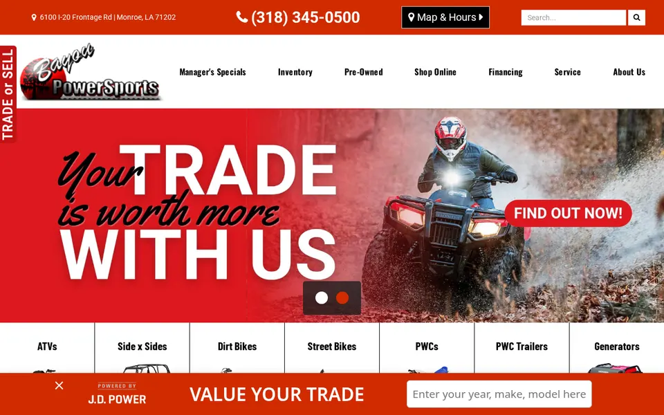 Bayou Powersports website