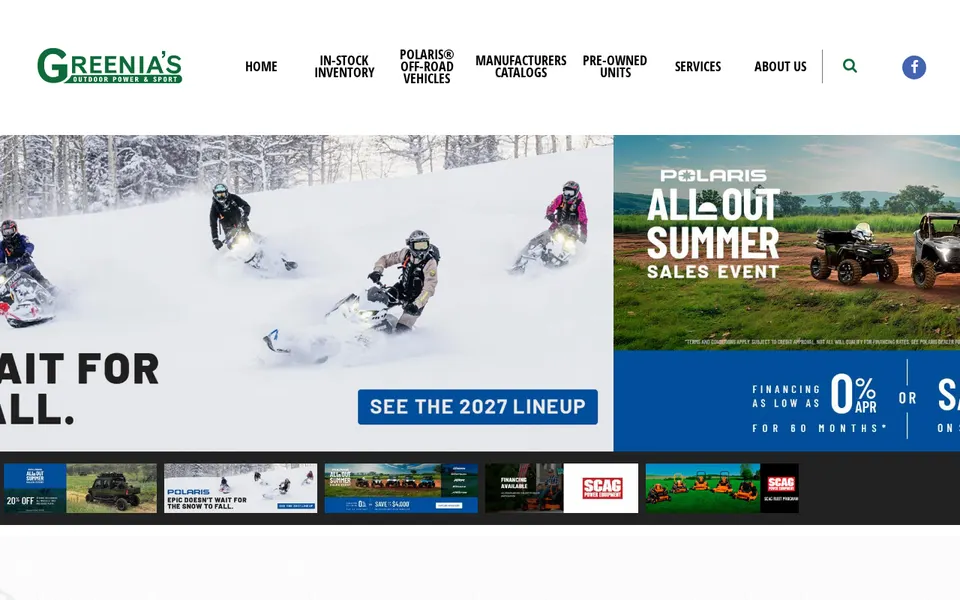 Greenia'S Outdoor Power & Spor website