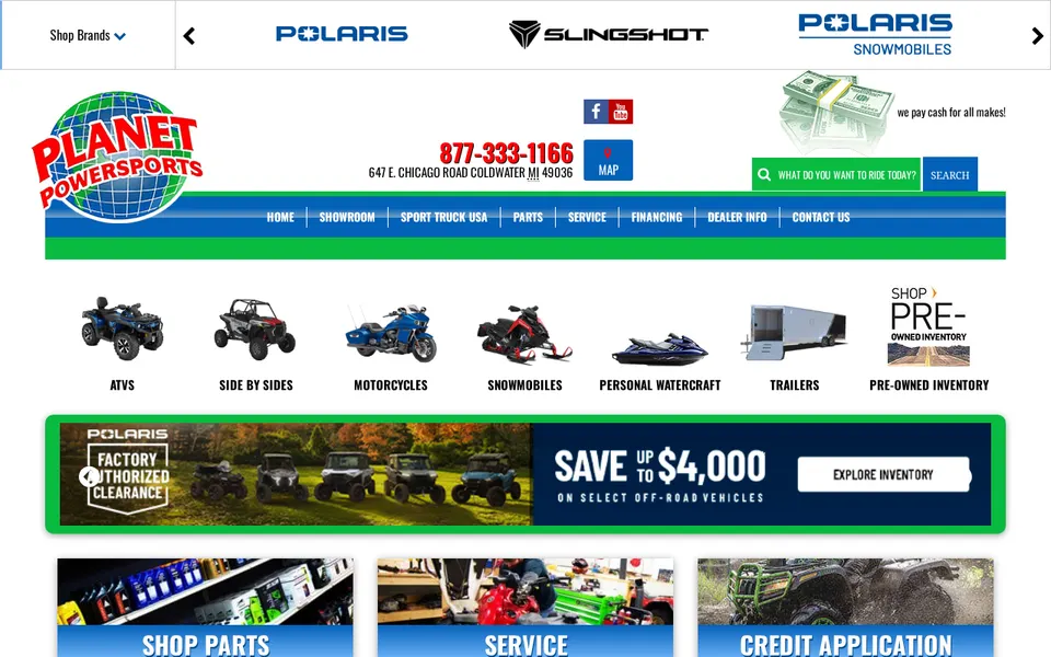 Planet Powersports website