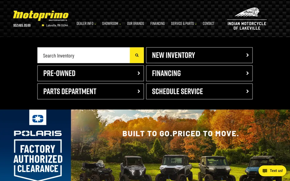 Motoprimo Motorsports website