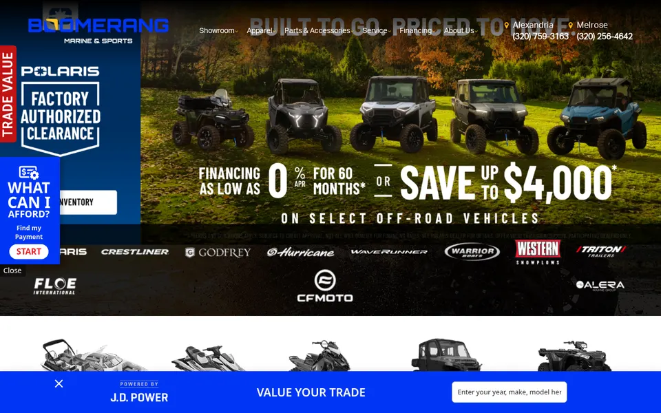 Boomerang Marine & Sports website