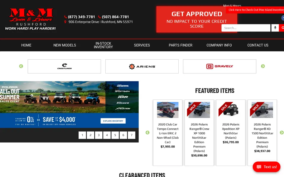 M & M Lawn & Leisure website