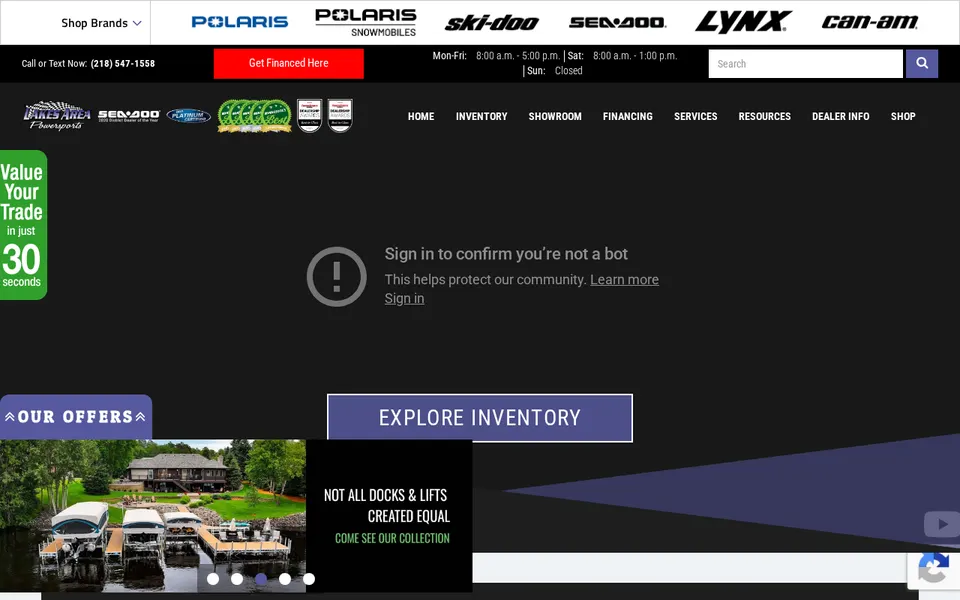 Lakes Area Powersports website