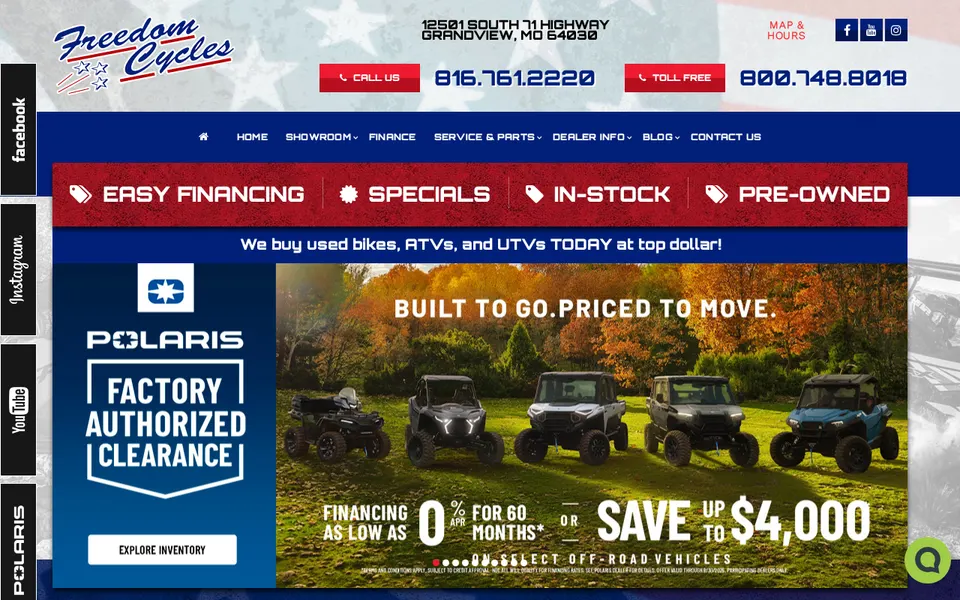Freedom Cycles website