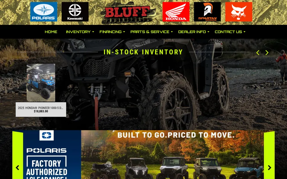 Bluff Powersports website
