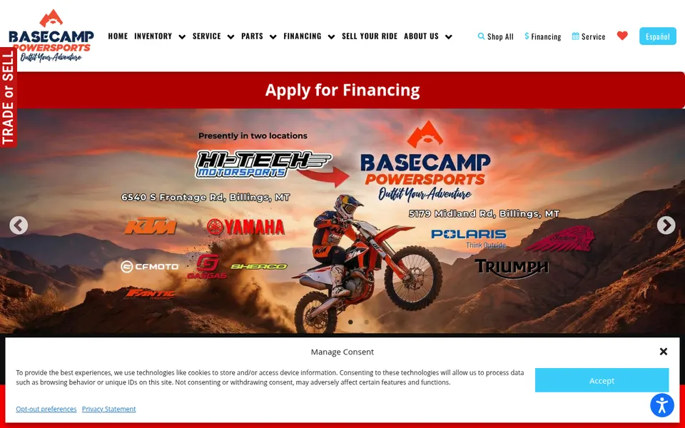 Basecamp Billings website