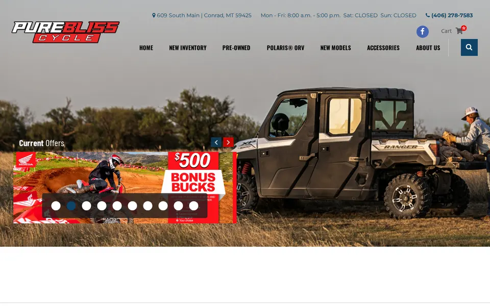 Bliss Cycle Sales website