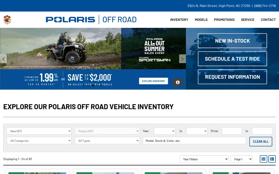 World Class Powersports High Point website