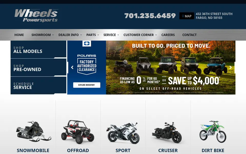 Wheels Powersports website