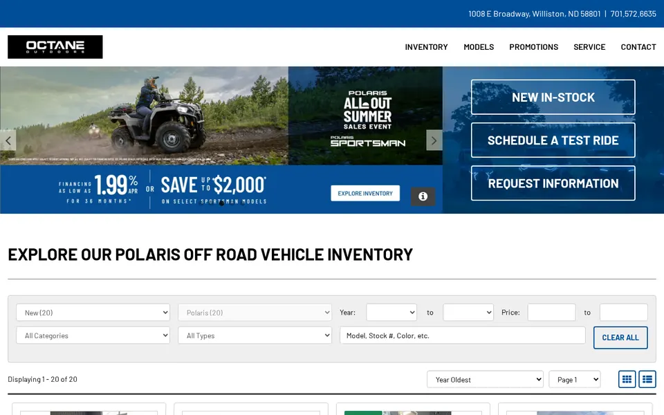 Octane Outdoors website