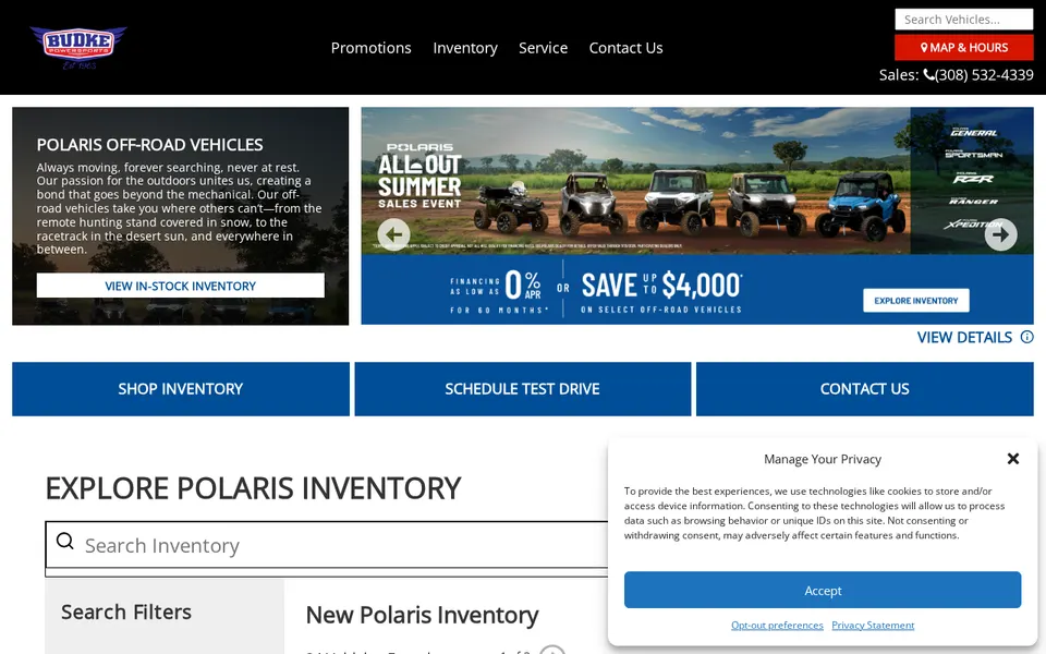 Budke Powersports website