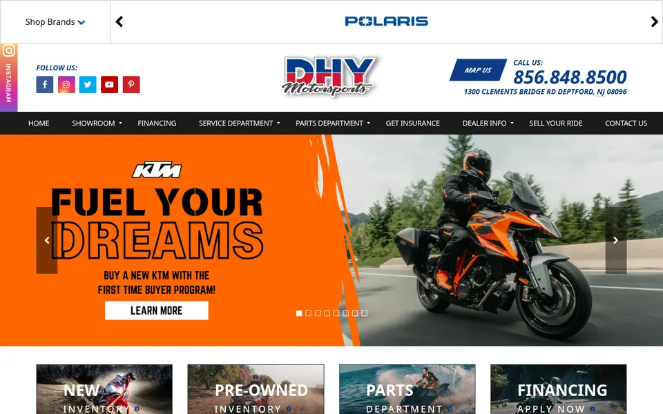 Dhy Motorsports website