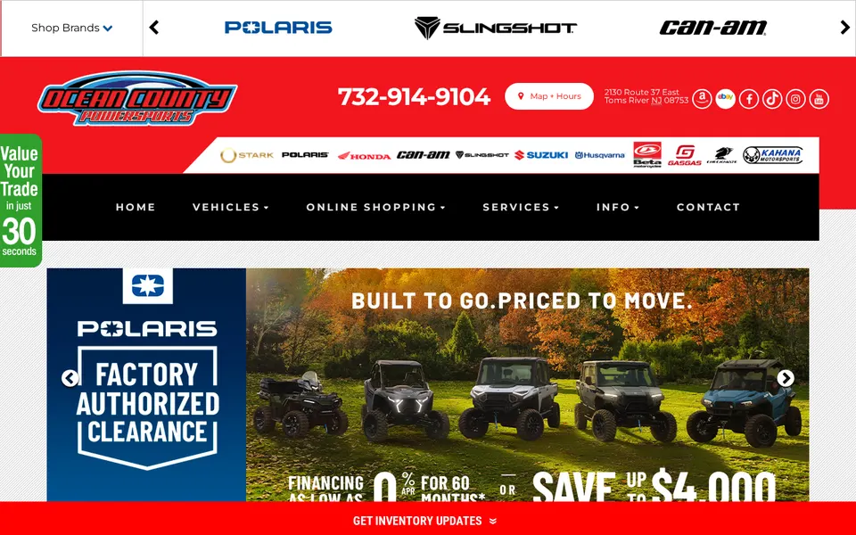 Ocean County Powersports website