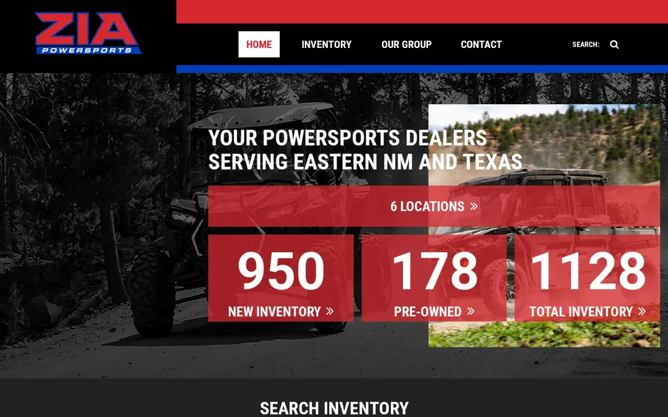 Zia Power Sports website