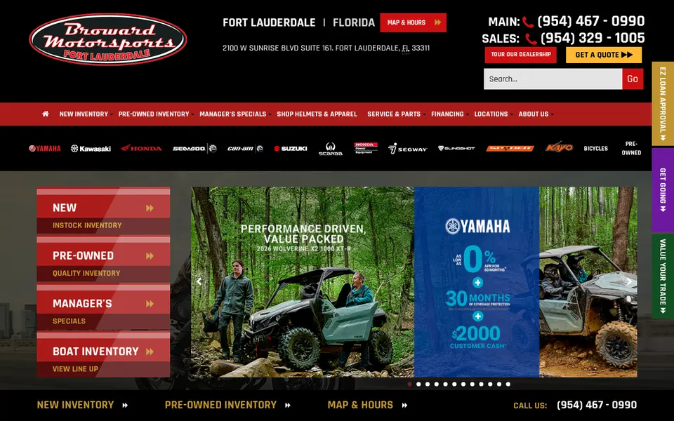 Broward Motorsports Fort Lauderdale website