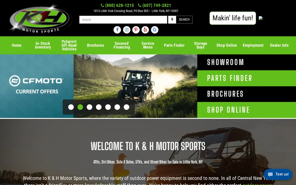 K & H Motor Sports website