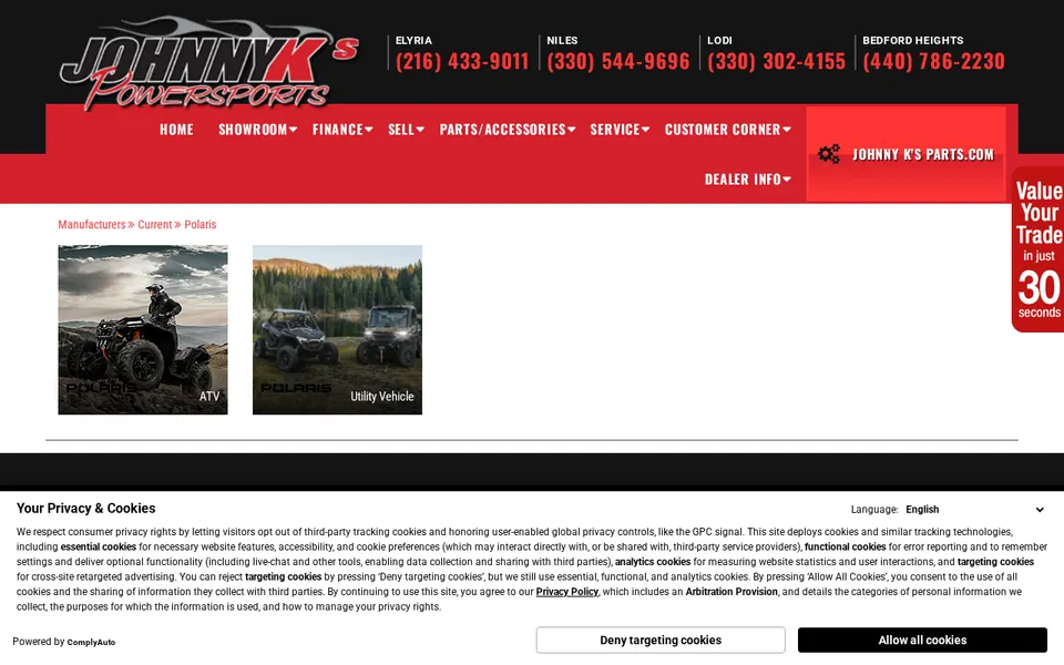 Johnny K'S Powersports website